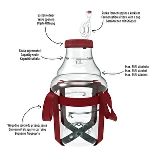 Demižons vīnam, viegls, nesaplīstošs, ar nesšanas siksnām, 10 l – photo 4