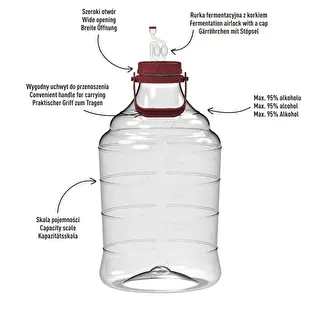 Viegls, nesasitams vīna balons ar rokturi, 25 L – photo 3