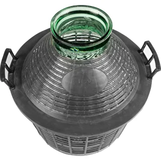 Demižons vīnam 20 L ar platu kakliņu plastmasas grozā – photo 3