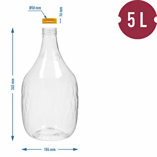 Demižons Dama 5 L PET, ar skrūvējamu vāciņu – photo 4