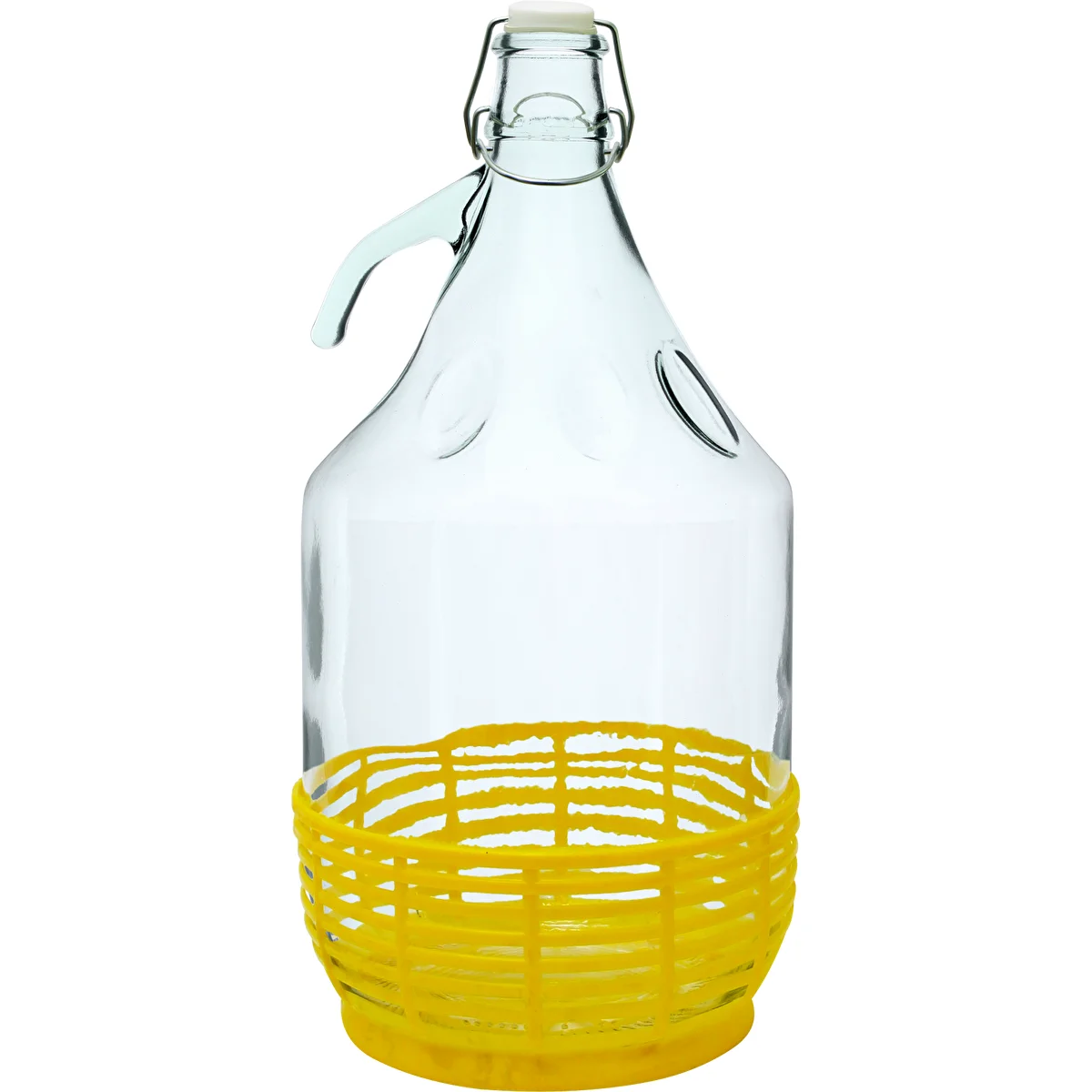 Demižons Dama 5 l - plastmasas grozs, stiepļu mehāniskā aizdare