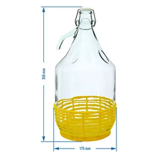 Demižons Dama 5 l - plastmasas grozs, stiepļu mehāniskā aizdare – photo 2
