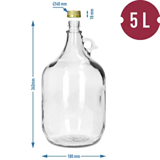 Demižons Dama 5 L ar skrūvējamu vāciņu – photo 6