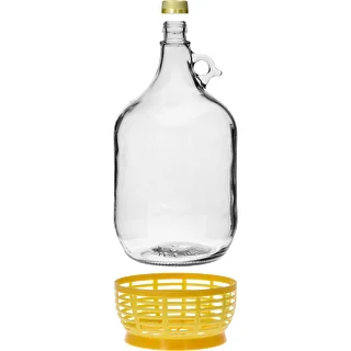 Demižons Dama 5 l ar skrūvējamu vāciņu un plastmasas grozu – photo 2