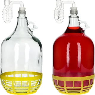4 x Dama 5 L ar korķi, raudzēšanas cauruli, vāciņu un grozu – photo 6