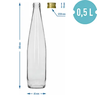 Kluba pudele 500 ml ar zelta skrūvējamo vāciņu, komplekts 6 gab. – photo 7