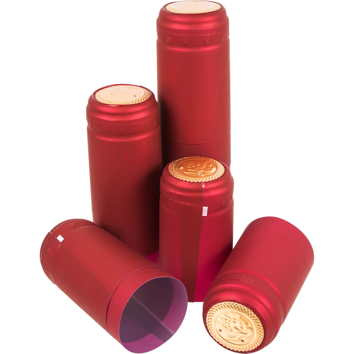 Sarkanas saraujamās kapsulas ar perforāciju Ø 31 mm, 100 gab.