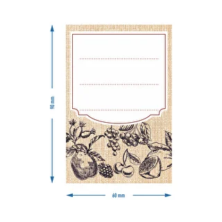 Pašlīmējošas etiķetes 60 x 90 mm pudelēm un burkām, augļu skice - 20 gab. – photo 4