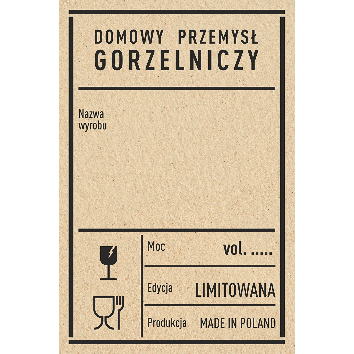 Pašlīmējošas etiķetes 60x90 mm pudelēm, degvīnam, PRL, 20 gab.