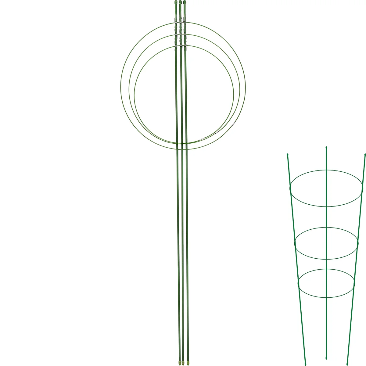 Gredzenveida augu balsts, 3 gredzeni, 1,2 m