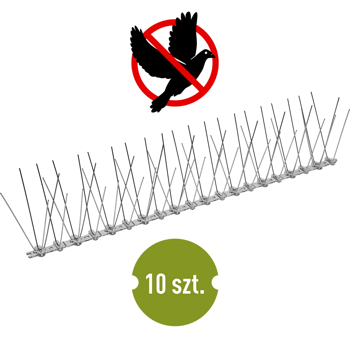 Putnu atbaidīšanas tapas, uz plastmasas līstes, 10 gab.