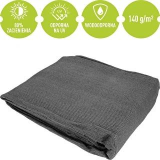 Ēnošanas tīkls (80%, 140 g/m2) 1,5 x 5 m, grafīta krāsas – photo 5