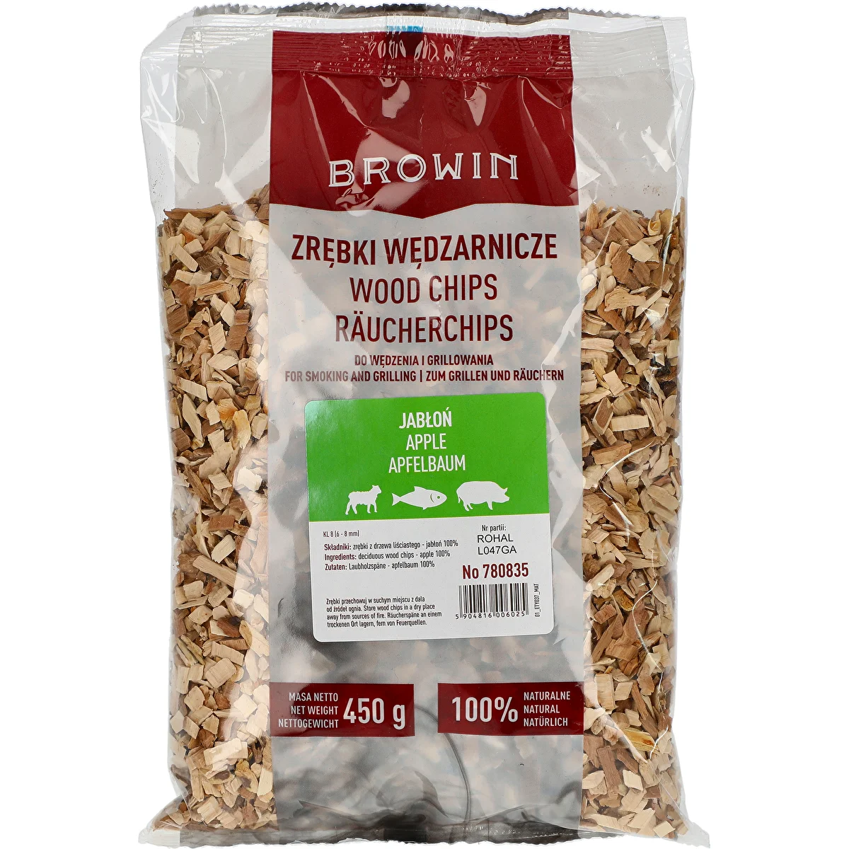 Šķelda kūpināšanai/grilēšanai, ābele, 450 g, kl. 8