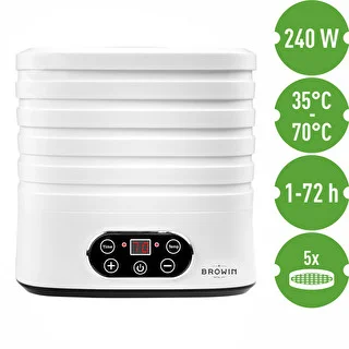 Sēņu, augļu, dārzeņu un garšaugu žāvētājs ar temperatūras regulēšanu, 240 W, balts – photo 9