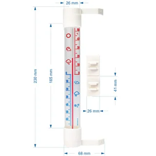 Āra termometrs ar caurspīdīgu skalu (-70 °C līdz +50 °C) 23 cm mix – photo 2