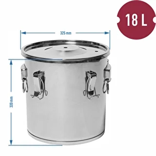 Trauks fermentācijai un destilācijai - nerūsējošais tērauds 18 l, 5 skavas – photo 13