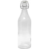 Apaļa 1 L pudele ar hermētisku aizdari ['alkohola pudele', ' dekoratīvas alkohola pudeles', ' stikla pudele alkoholam', ' pudeles kandžai kāzām', ' pudele uzlējumam', ' pudele vīnam', ' pudeles vīnam', ' uzlējums']