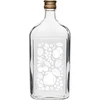 Plakana stikla pudele 500 ml ar skrūvējamu vāciņu un apdruku "Augļi", 2. variants - 13 