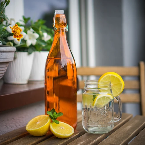 1 L stikla pudele ar hermētisku aizdari - dažādās krāsās - 3