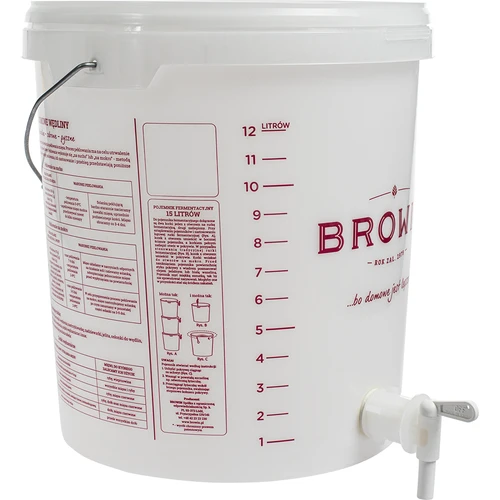 15 L fermentācijas trauks ar vāku un krānu - 5