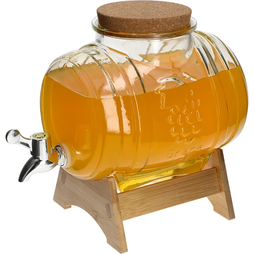 3 l stikla muciņa ar platu uzpildes atveri, korķi, statīvu un krāniņu - 4