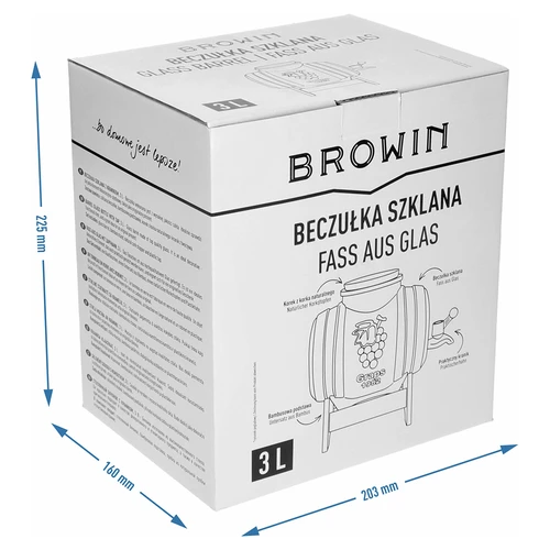 3 l stikla muciņa ar platu uzpildes atveri, korķi, statīvu un krāniņu - 8