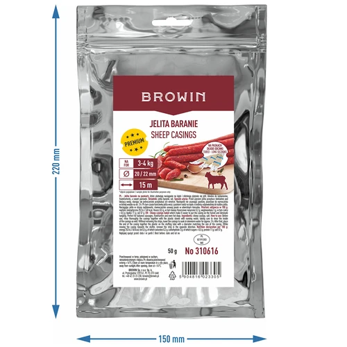 Aitas zarnu apvalki uz lentēm 20/22, 15 m - 3