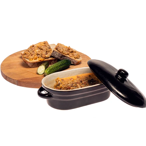 Akmens masa – pods cūku taukiem, iegarenas formas ar vāciņu, 0,75 l - 3