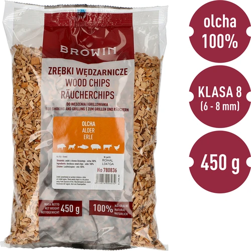 Alkšņa šķelda kūpināšanai/grilēšanai, 450 g, kl. 8 - 3