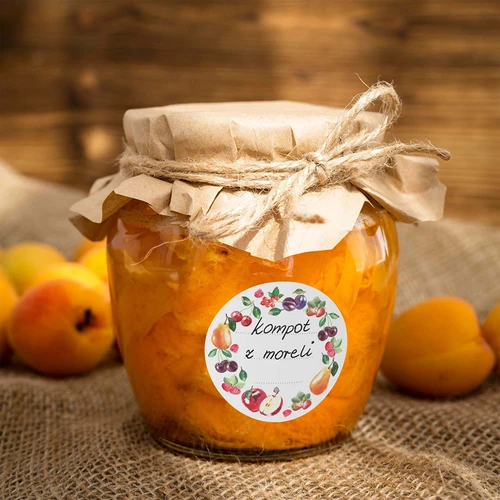 Apaļas etiķetes Ø 50 mm vāciņiem/burkām - 20 gab. - 5