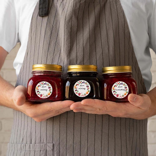 Apaļas etiķetes Ø 50 mm vāciņiem/burkām - 20 gab. - 8