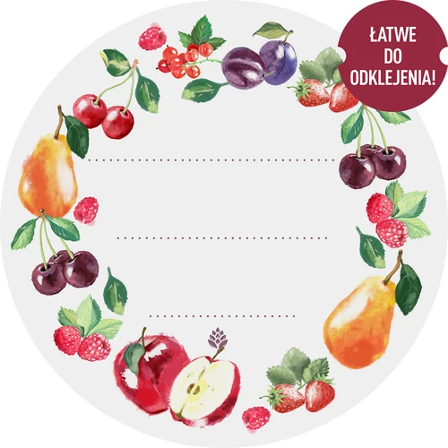 Apaļas etiķetes Ø 50 mm vāciņiem/burkām - 20 gab.