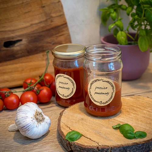 Apaļas etiķetes Ø 66,5 mm vāciņiem/burkām - 20 gab. - 6