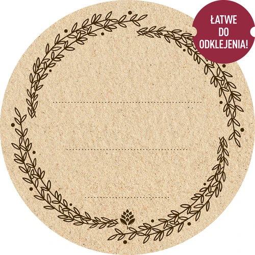 Apaļas etiķetes Ø 66,5 mm vāciņiem/burkām - 20 gab.