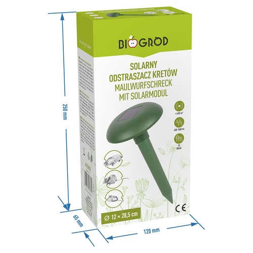 Ar saules bateriju darbināms kurmju atbaidītājs - 8