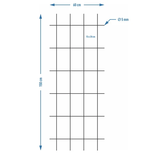 Augu balsts - režģis (150 cm x 60 cm) 3 gabali - 7
