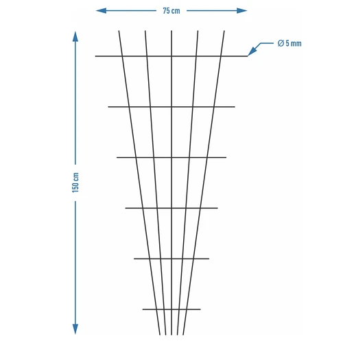 Augu balsts - sašaurināts dārza režģis 150 x 75cm - 7