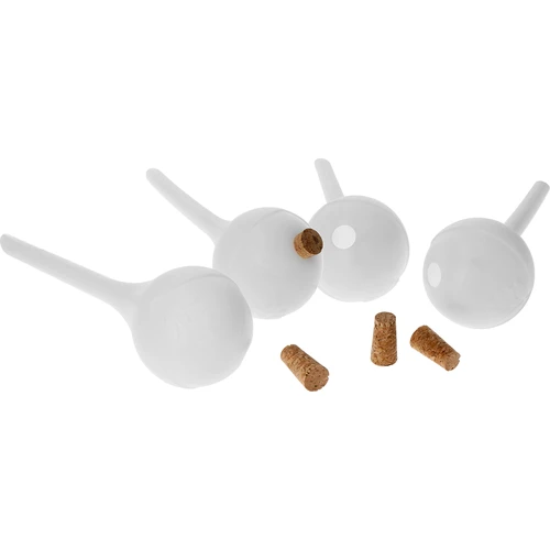 Augu laistīšanas bumbas, baltas pusskaidras ar korķa aizbāžņiem, 400 ml, 4 gab. - 3