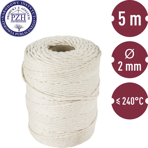 Balts kokvilnas miesnieka diegs (240°C) 55 m - 3