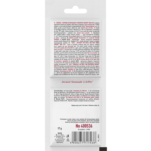 Bayanus raugs + rauga barības viela - baltajiem un rozā vīniem - 2