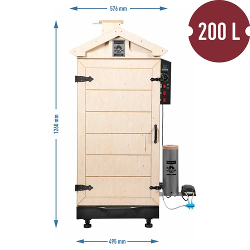 Bezrāmja kūpinātava dragON PLYWOOD NATURE ar digitālu kontrolieri, 200L - 8