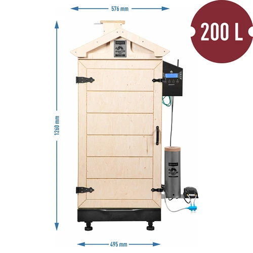 Bezrāmju kūpinātava dragON PLYWOOD NATURE ar Wi-Fi vadības bloku, 200 L - 8