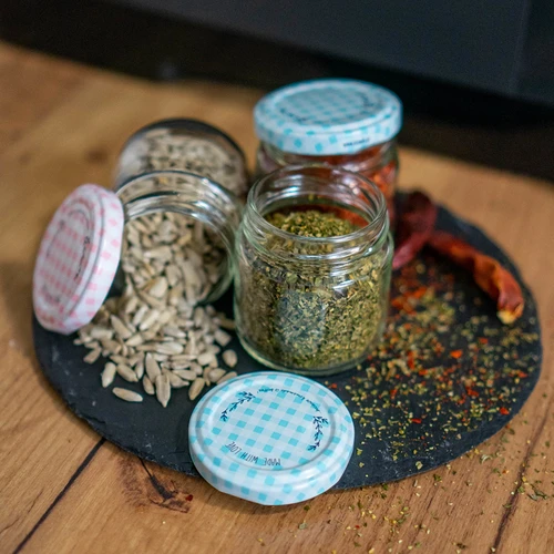 Burciņa twist-off 30 ml ar krāsainu vāciņu, fi 43 - 10 gab. - 6