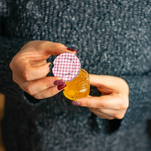 Burciņa twist-off 30 ml ar krāsainu vāciņu, fi 43 - 10 gab. - 7