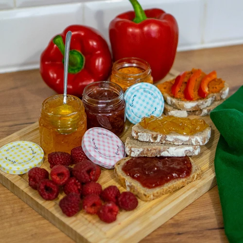 Burciņa twist-off 30 ml ar krāsainu vāciņu, fi 43 - 10 gab. - 5