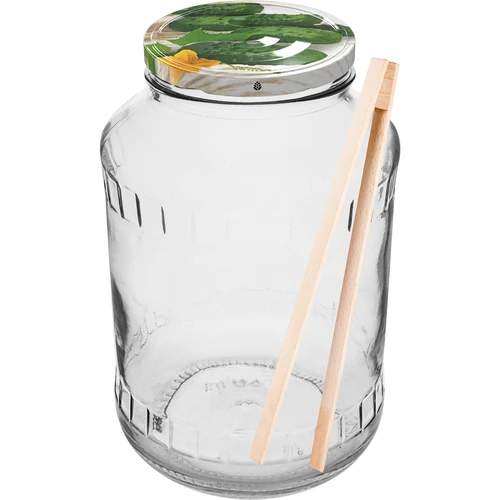 Burka 1,5 L, fi 82/6 ar krāsainu vāciņu + knaibles