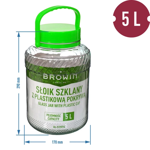 Burka 5 L ar knaiblēm - zaļš skrūvējams vāciņš - 6