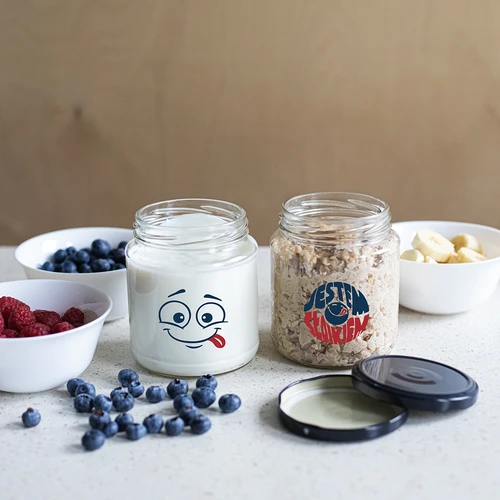 Burka TO 580ml fi 82 ar krāsainu apdruku un melnu vāciņu, 3gab. - 7