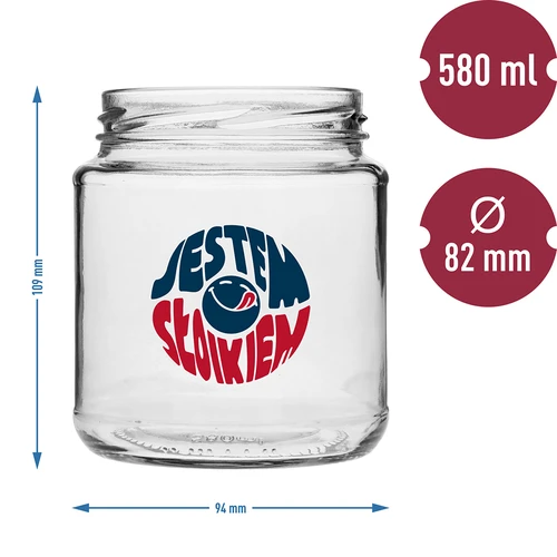 Burka TO 580ml fi 82 ar krāsainu apdruku un melnu vāciņu, 3gab. - 6