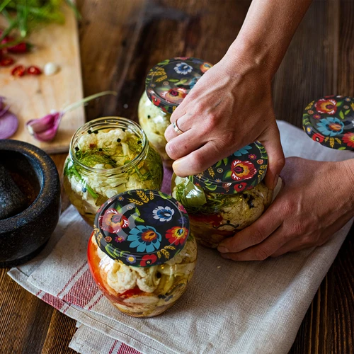 Burka TO Amfora 580 ml ar krāsainu vāciņu fi82/6-6 gab. - 16